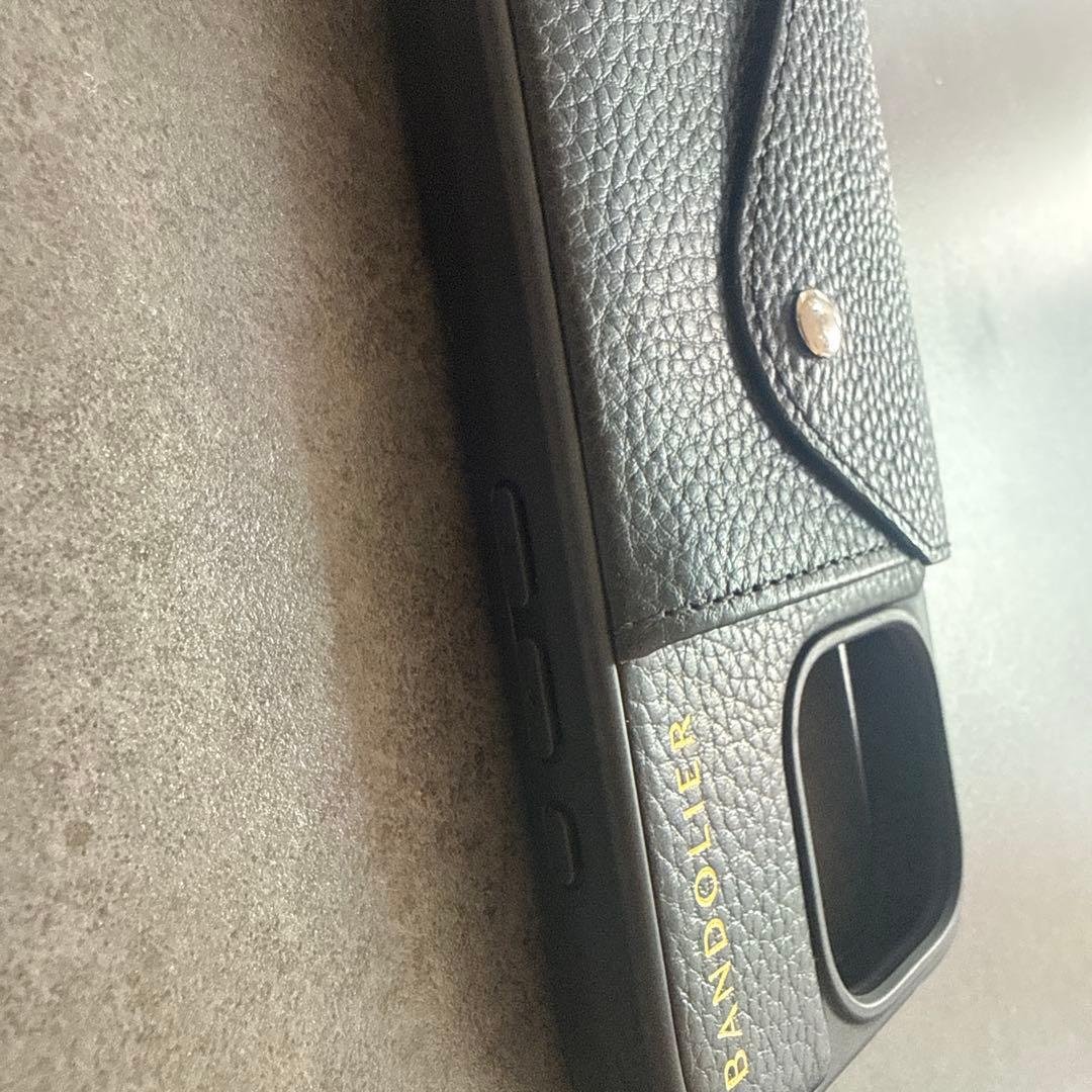 BANDOLIER iPhone16proケース ブラック レザー